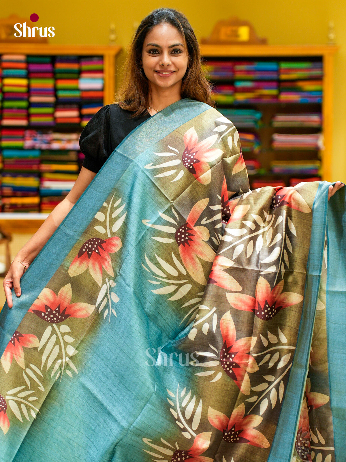 Champa semitussar Saree - EFS01268 - Shop on Shrus.com