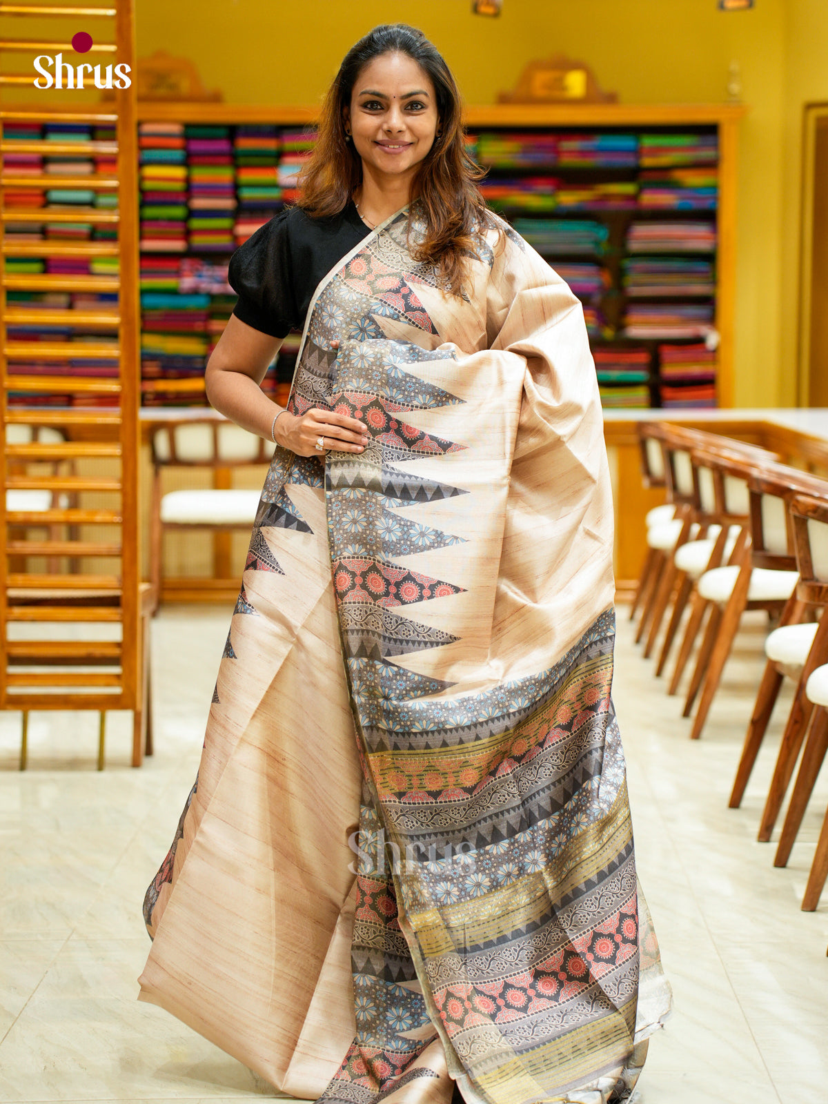 Champa semitussar Saree - EFS01271 - Shop on Shrus.com