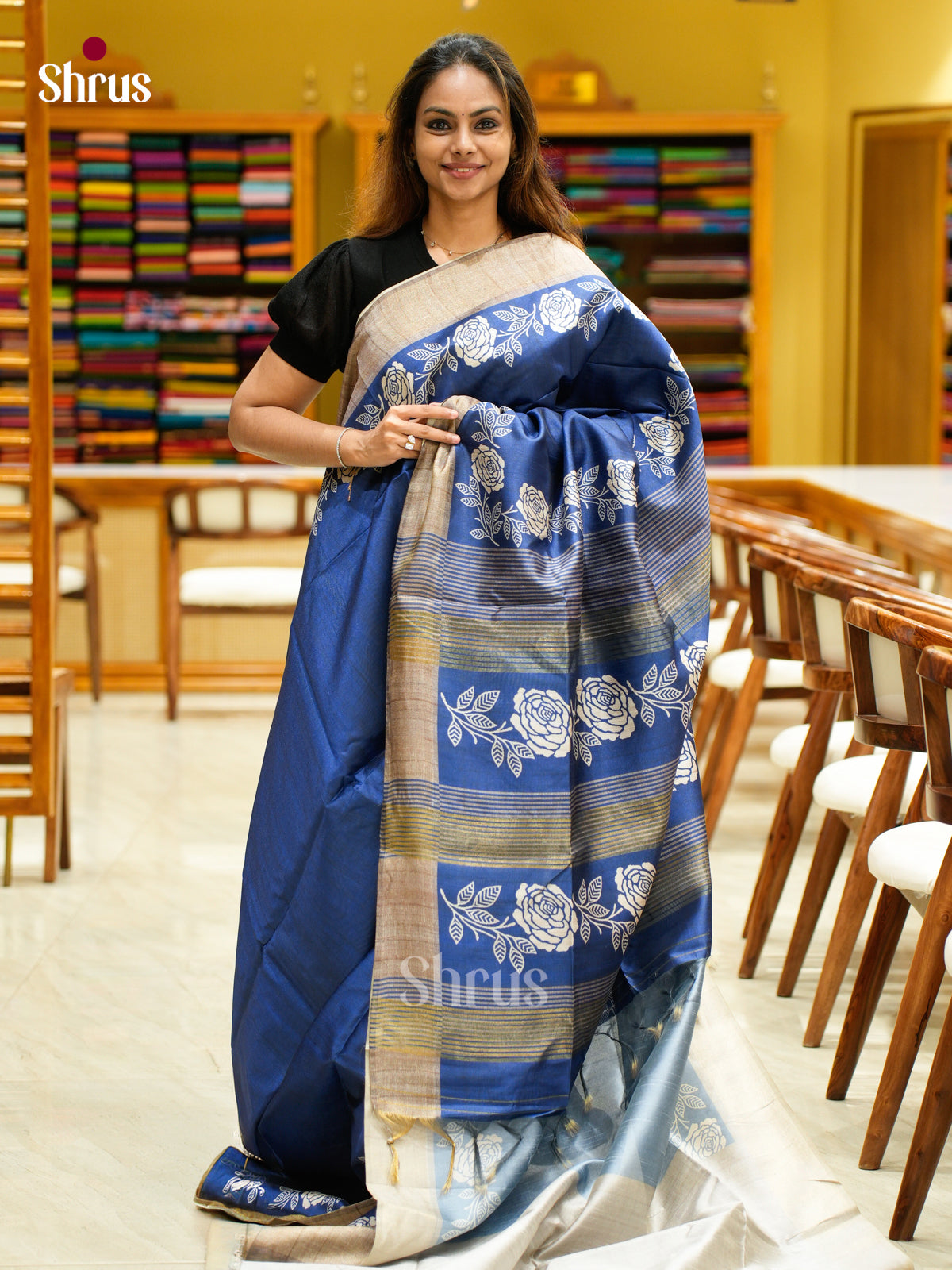 Champa semitussar Saree - EFS01283 - Shop on Shrus.com