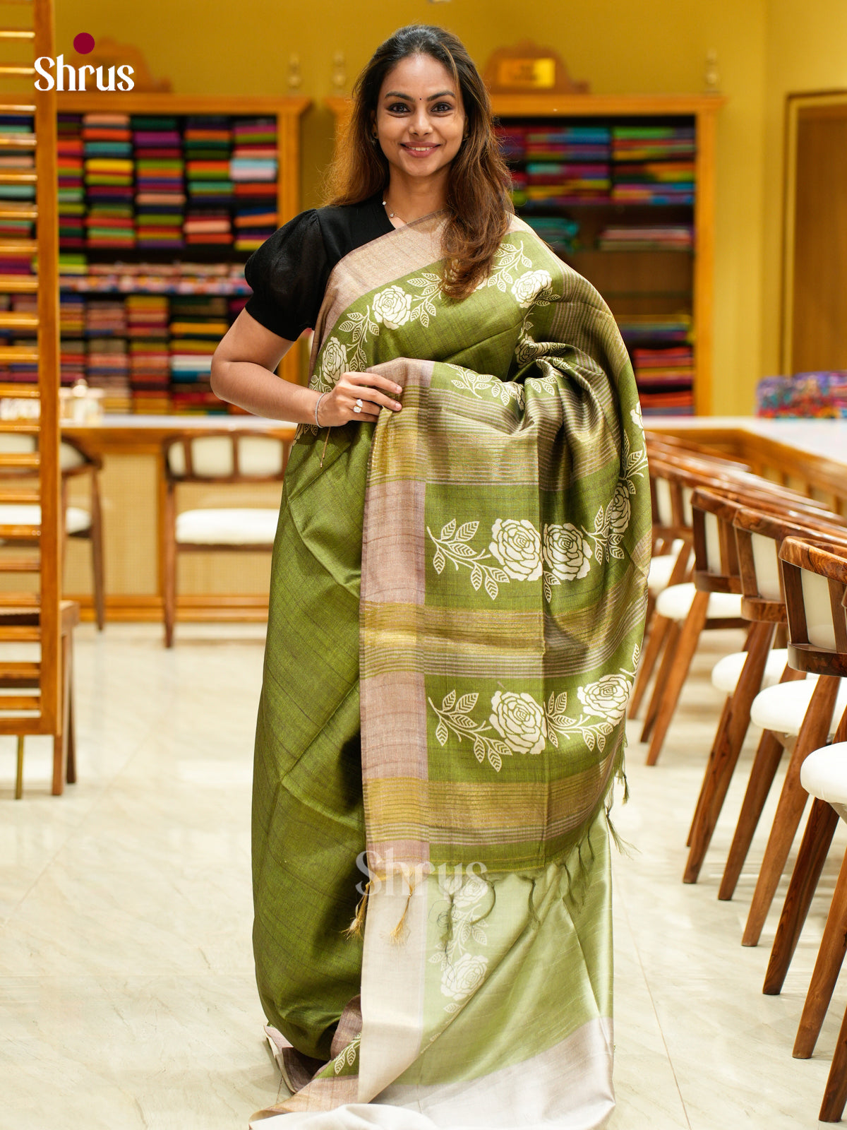 Champa semitussar Saree - EFS01288 - Shop on Shrus.com