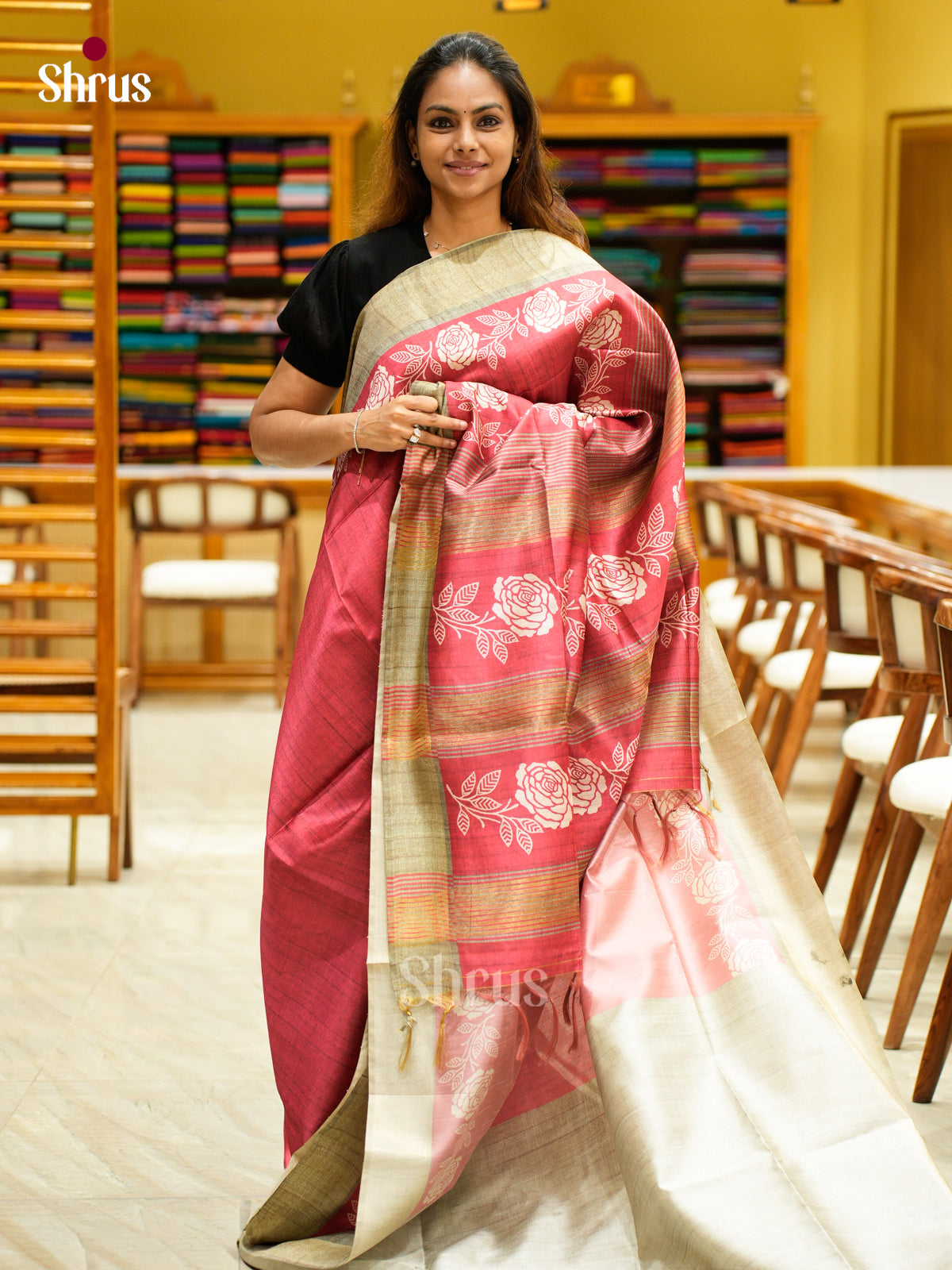 Champa semitussar Saree - EFS01290 - Shop on Shrus.com