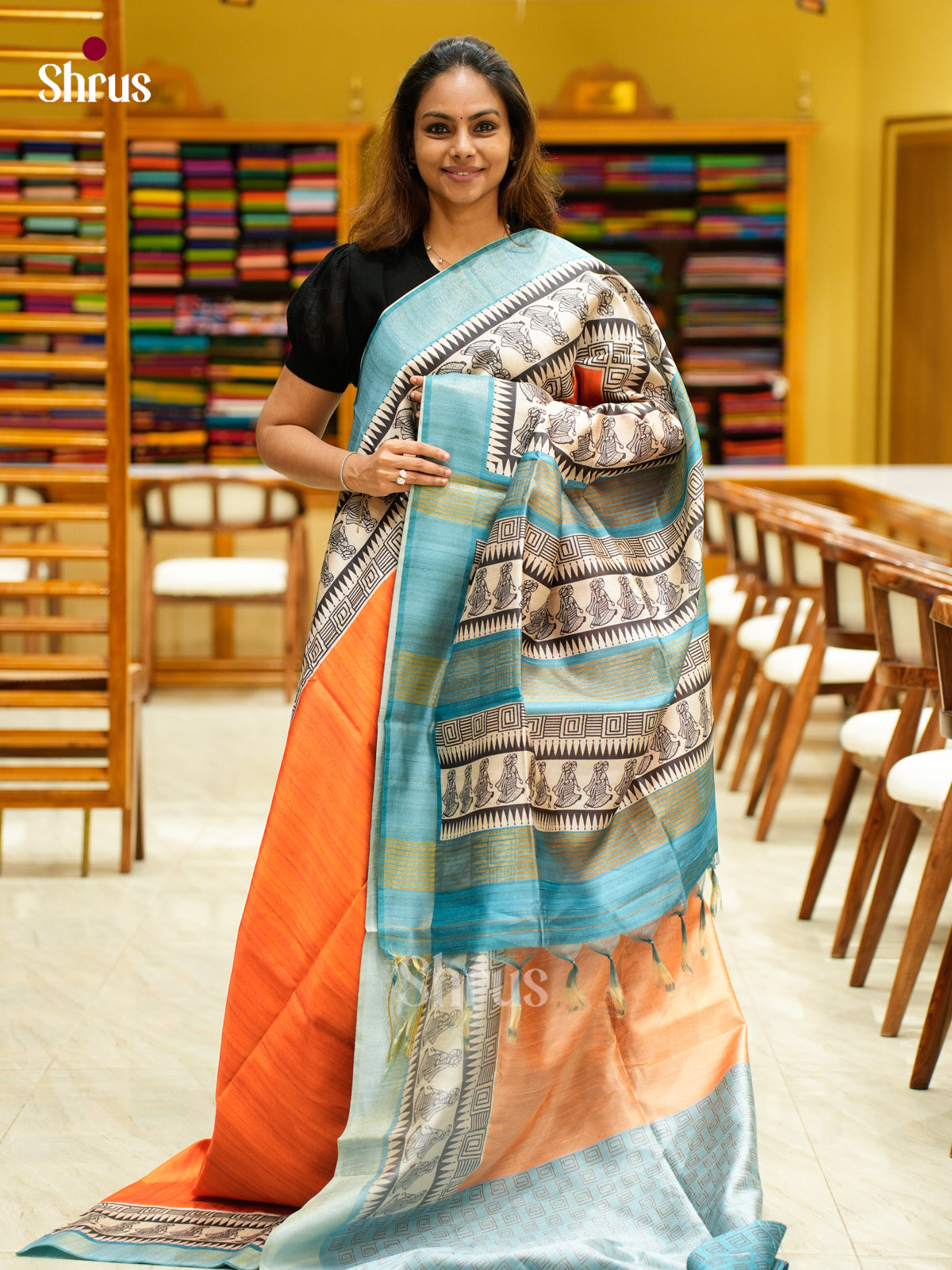 Champa semitussar Saree - EFS01296 - Shop on Shrus.com