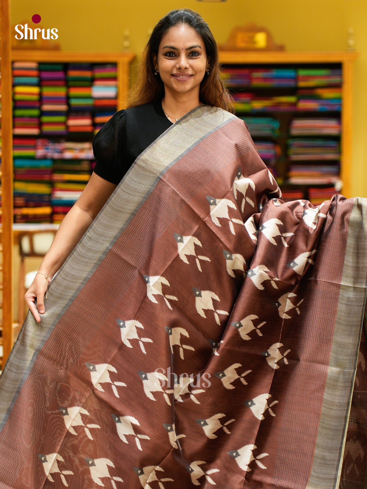 Champa semitussar Saree - EFS01303 - Shop on Shrus.com