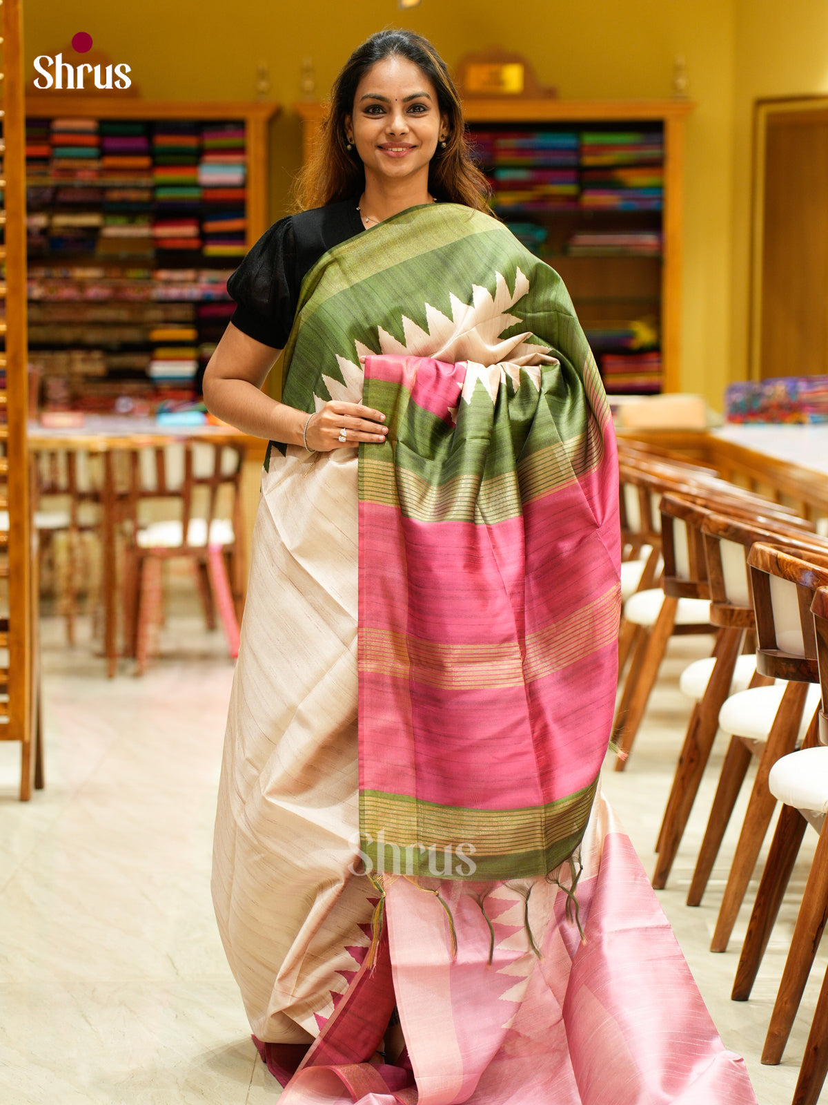 Champa semitussar Saree - EFS01309 - Shop on Shrus.com