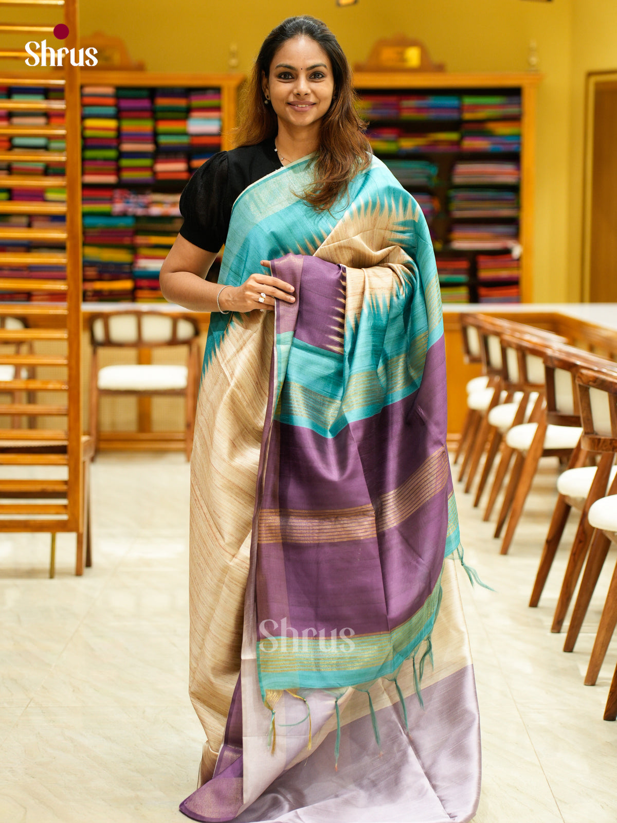 Champa semitussar Saree - EFS01311 - Shop on Shrus.com