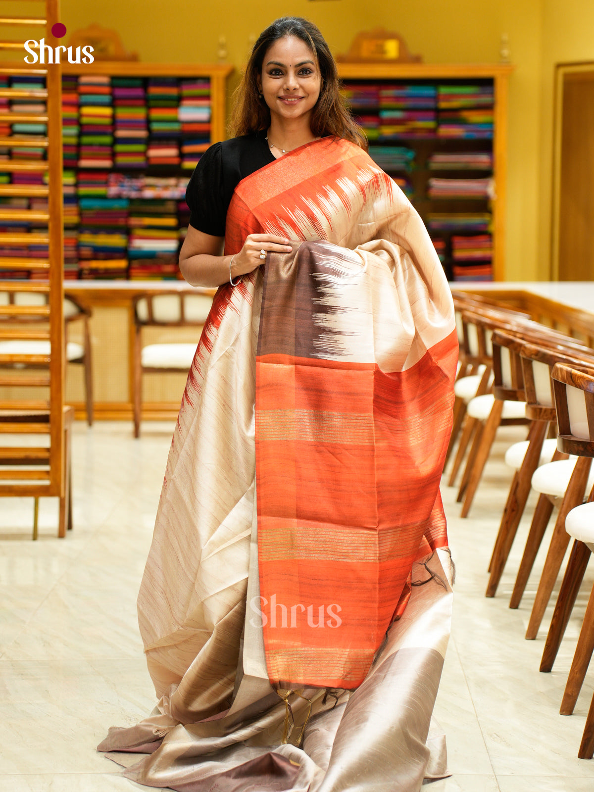 Champa semitussar Saree - EFS01315 - Shop on Shrus.com