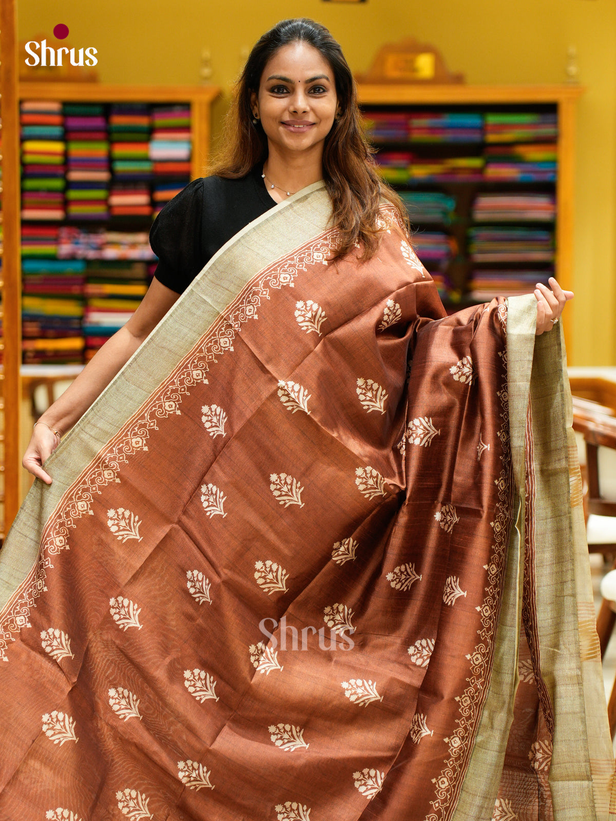 Champa semitussar Saree - EFS01333 - Shop on Shrus.com