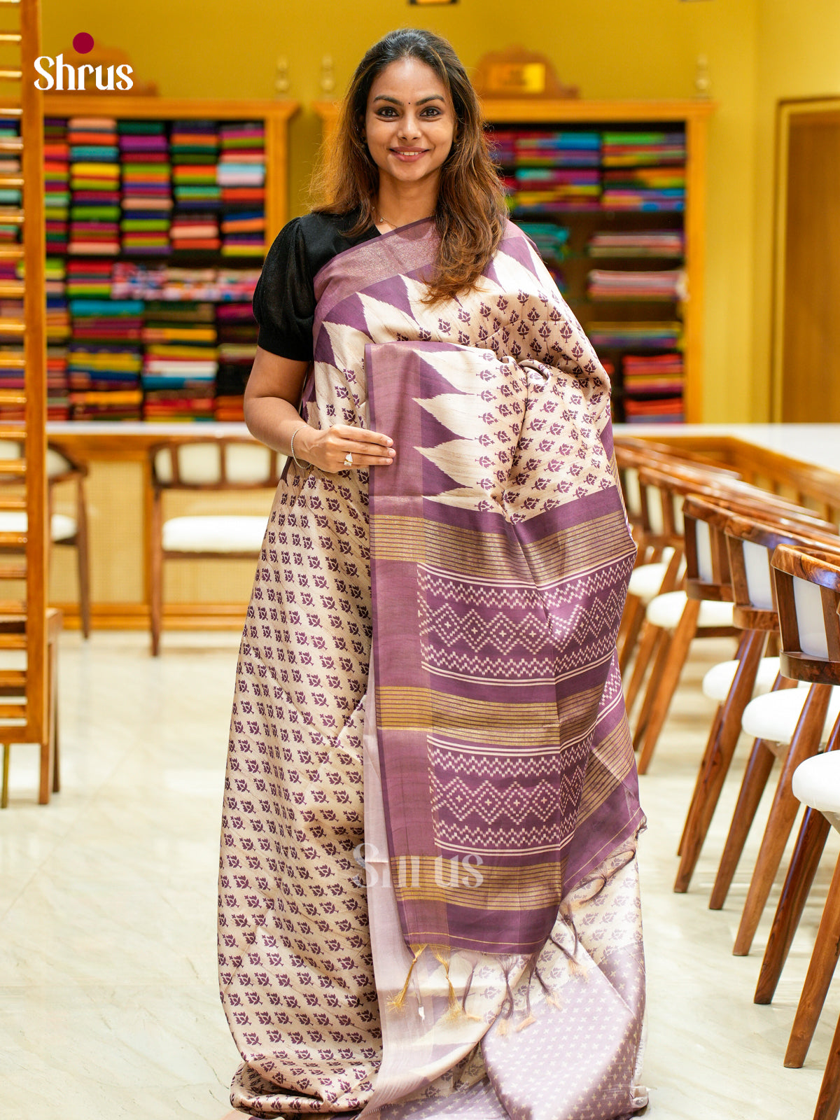 Champa semitussar Saree - EFS01334 - Shop on Shrus.com