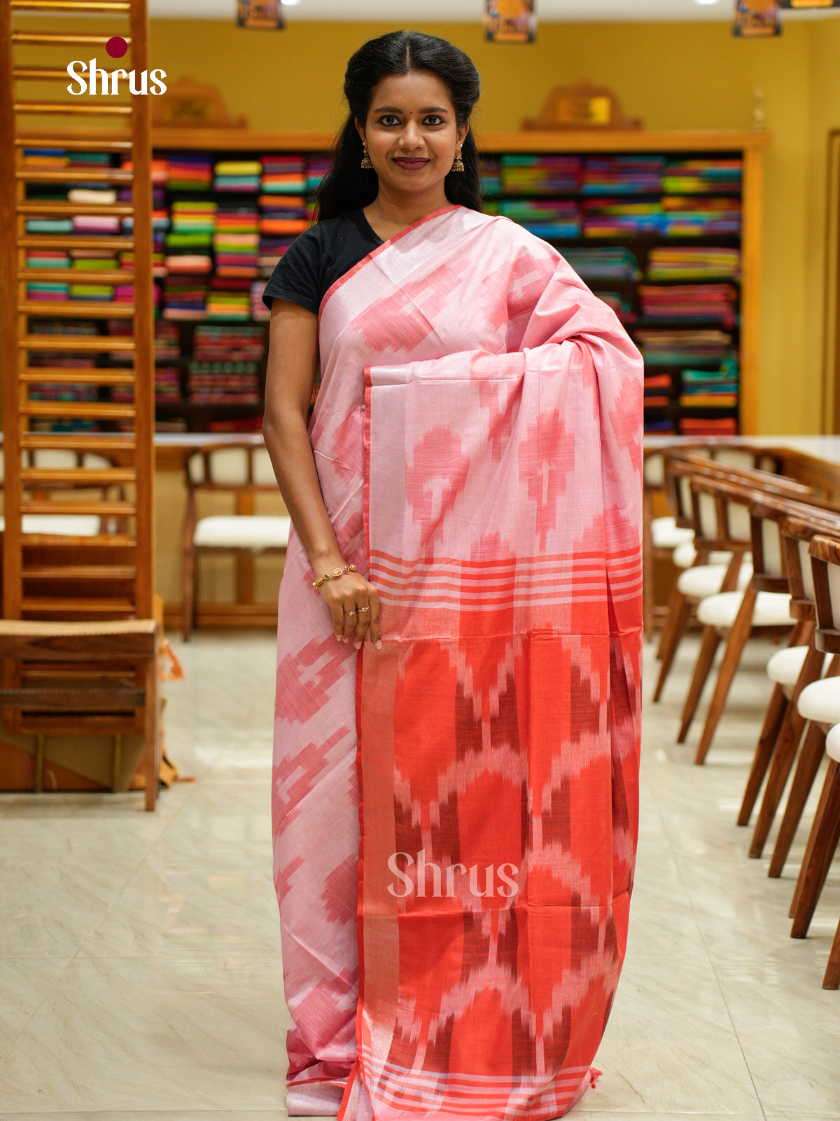Semi Ikkat Saree - EFS03040 - Shop on Shrus.com