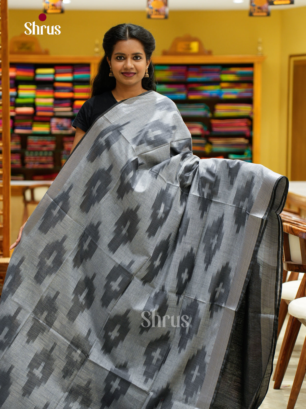 Semi Ikkat Saree - EFS03041 - Shop on Shrus.com
