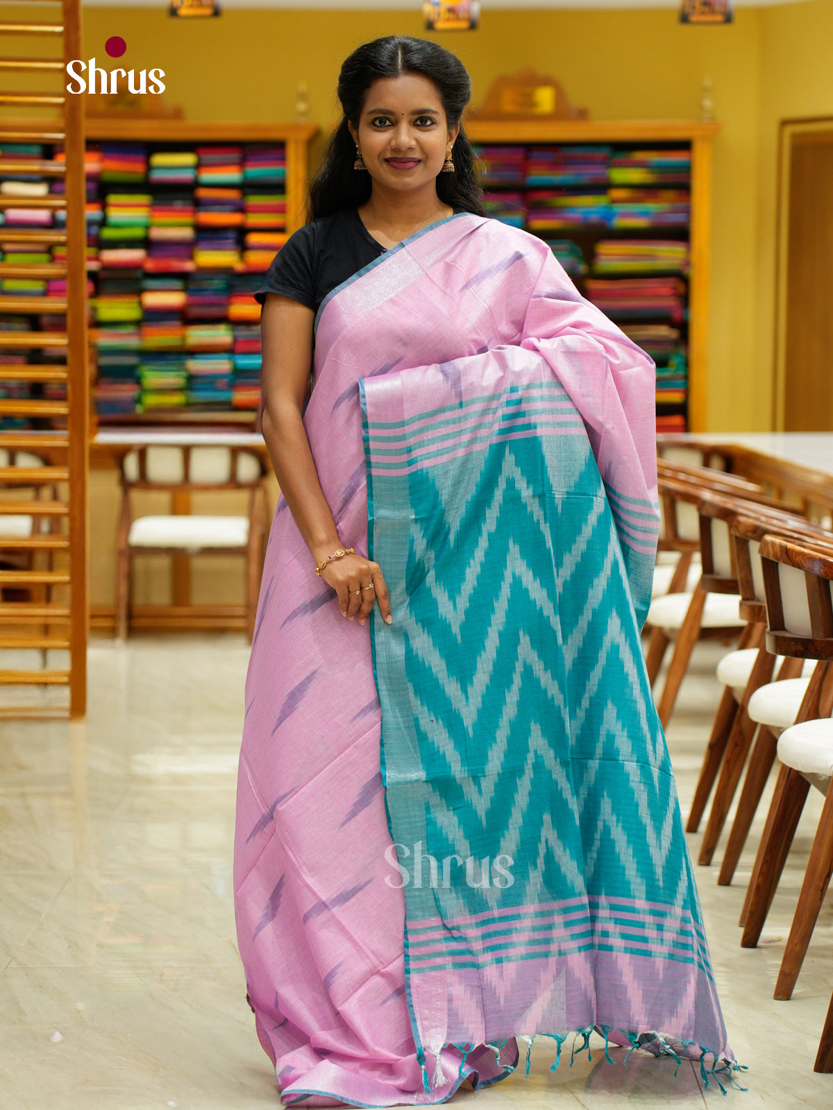 Semi Ikkat Saree - EFS03074 - Shop on Shrus.com