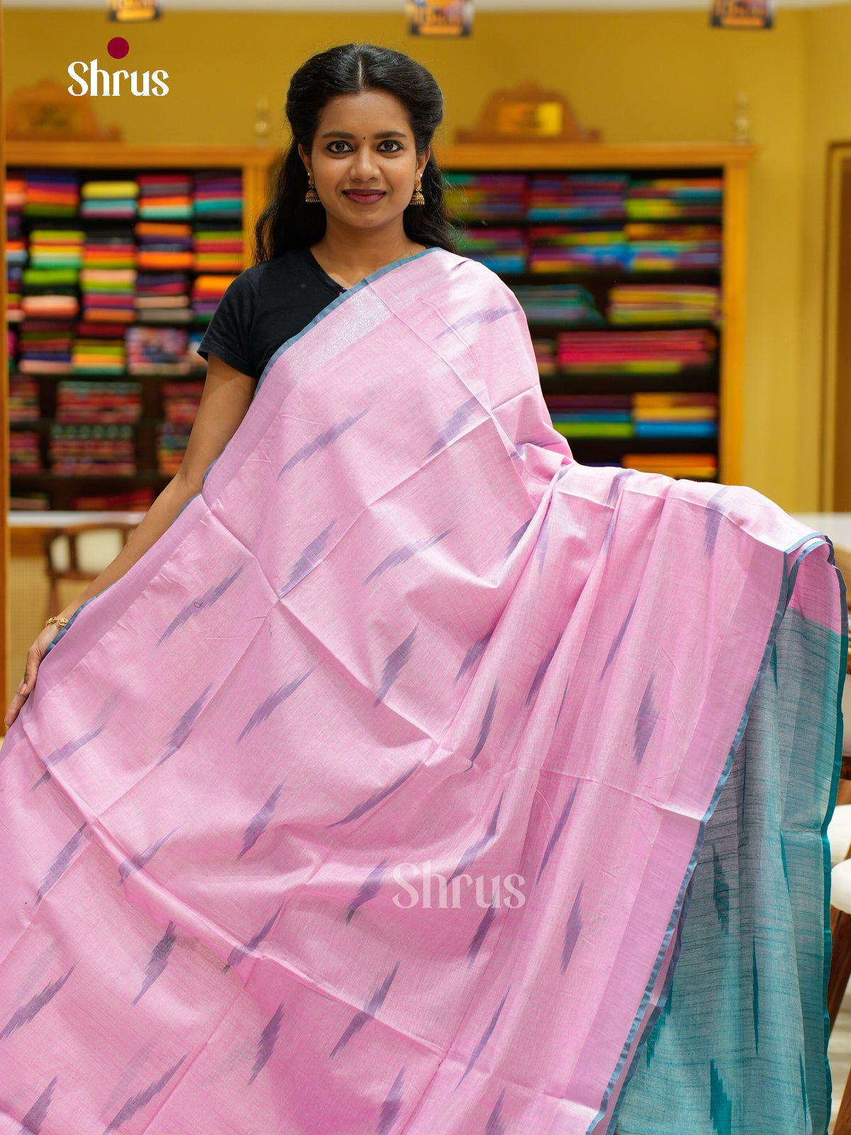 Semi Ikkat Saree - EFS03074 - Shop on Shrus.com