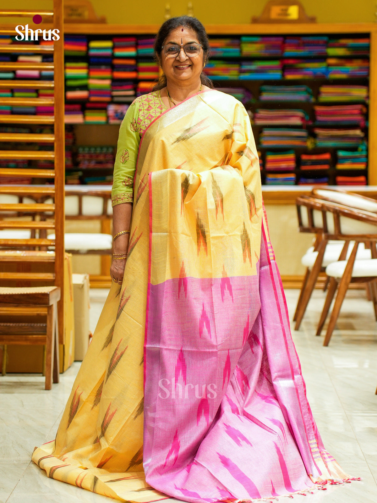 Semi Ikkat Saree - EFS03080 - Shop on Shrus.com