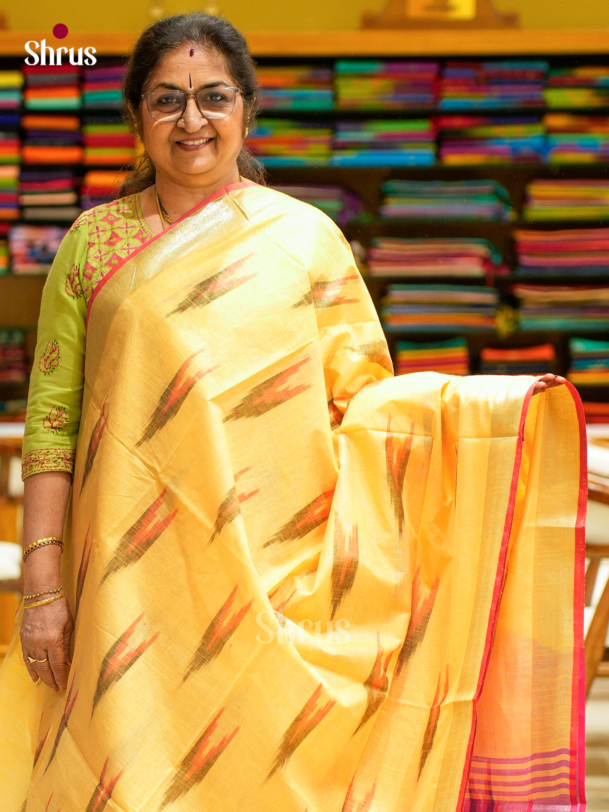Semi Ikkat Saree - EFS03080 - Shop on Shrus.com