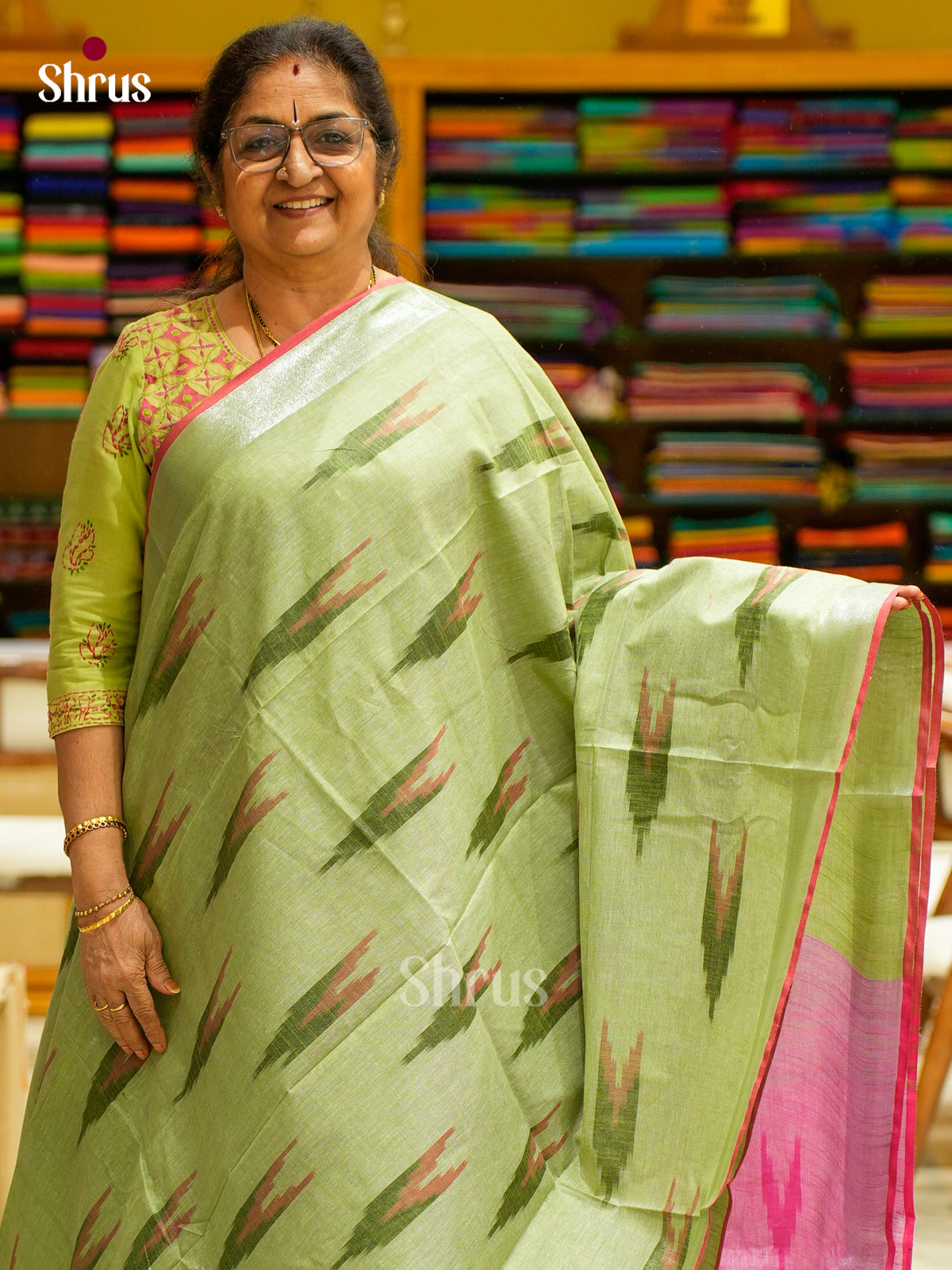 Semi Ikkat Saree - EFS03081 - Shop on Shrus.com