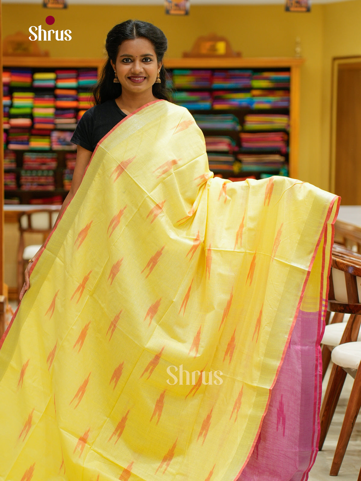 Semi Ikkat Saree - EFS03082 - Shop on Shrus.com