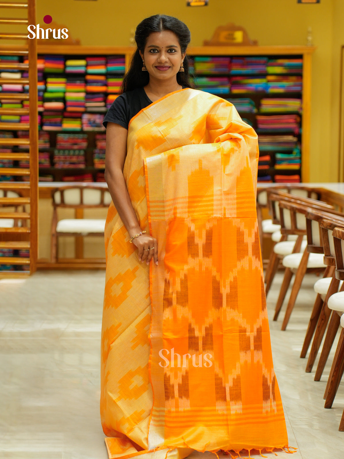 Semi Ikkat Saree - EFS03086 - Shop on Shrus.com