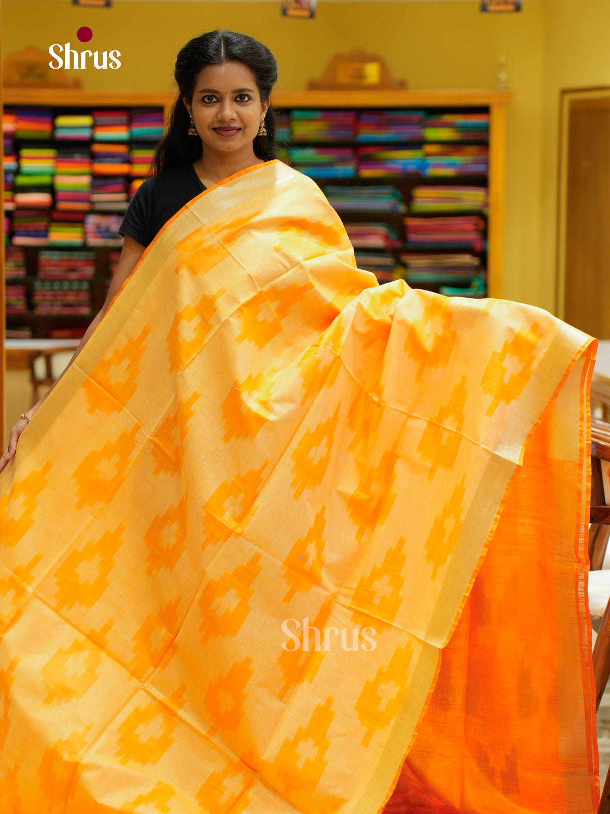 Semi Ikkat Saree - EFS03086 - Shop on Shrus.com