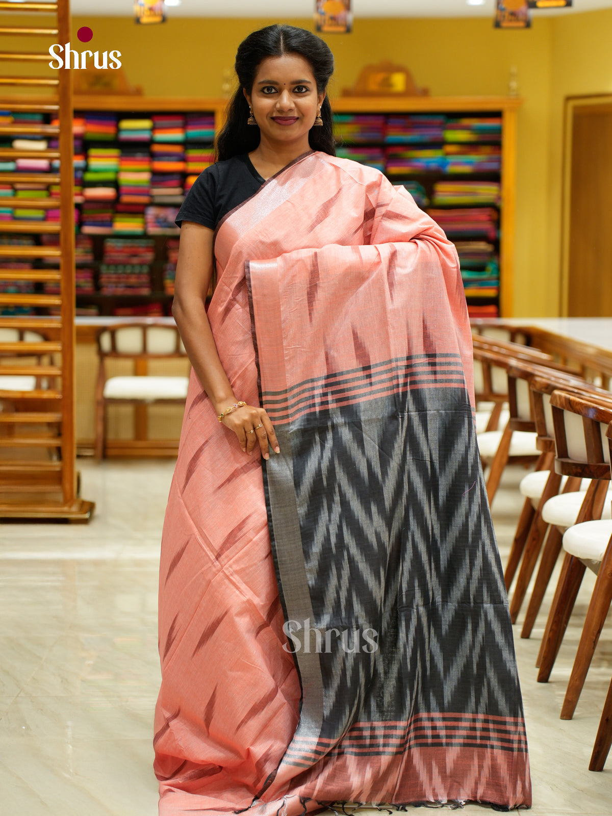 Semi Ikkat Saree - EFS03089 - Shop on Shrus.com
