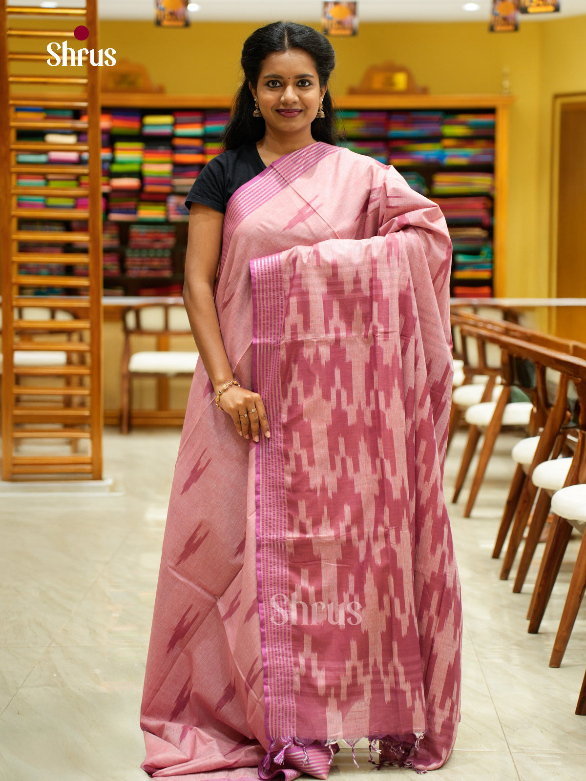 Semi Ikkat Saree - EFS03092 - Shop on Shrus.com