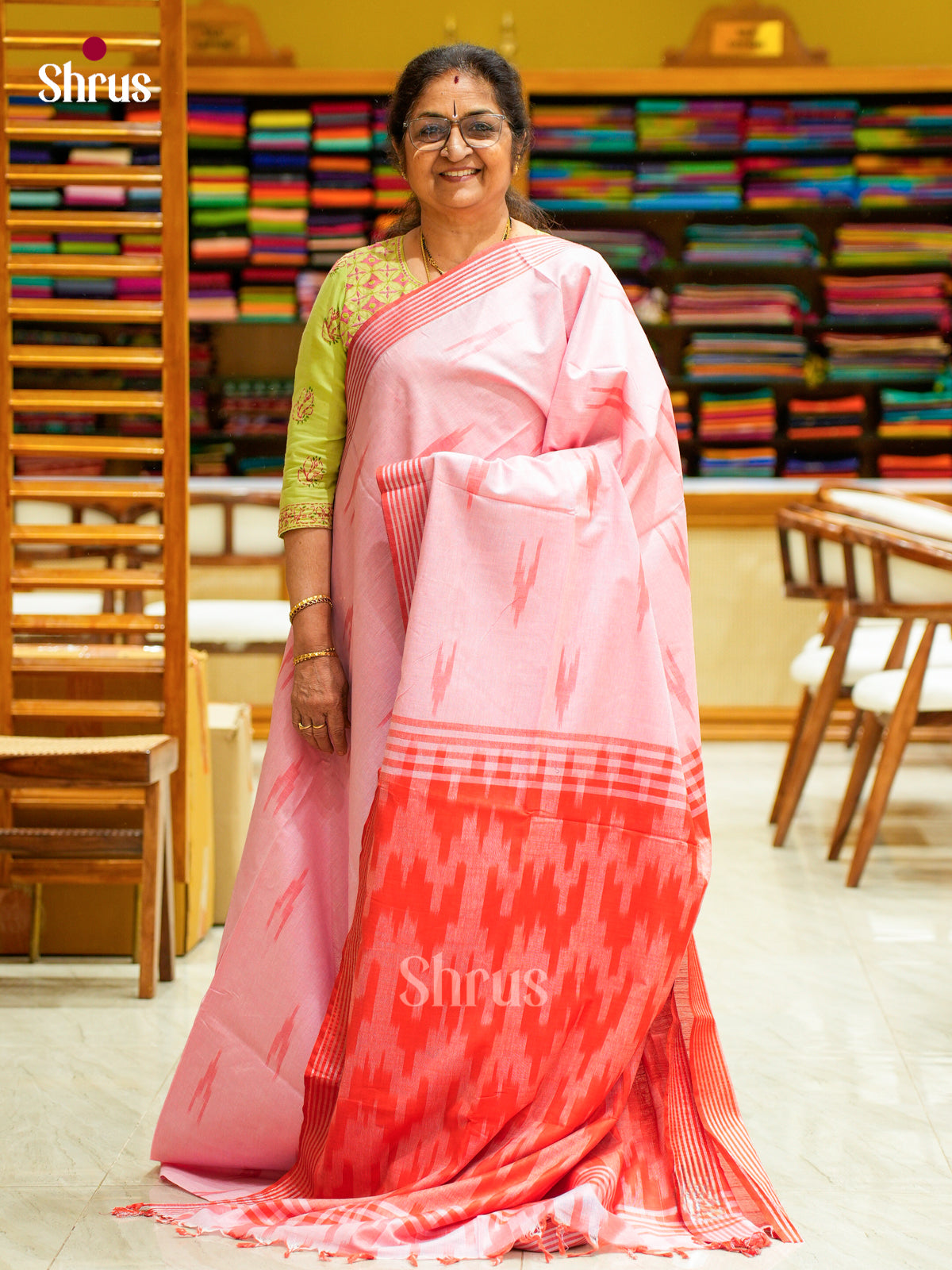 Semi Ikkat Saree - EFS03094 - Shop on Shrus.com