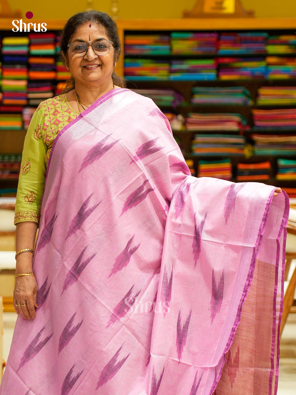 Semi Ikkat Saree - EFS03095 - Shop on Shrus.com