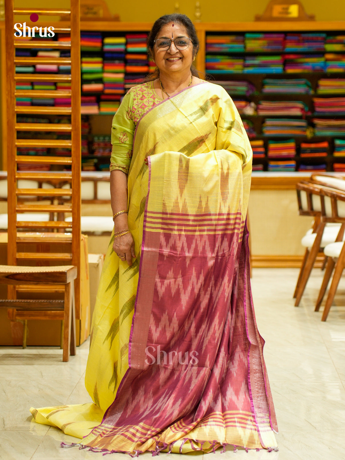 Semi Ikkat Saree - EFS03096 - Shop on Shrus.com