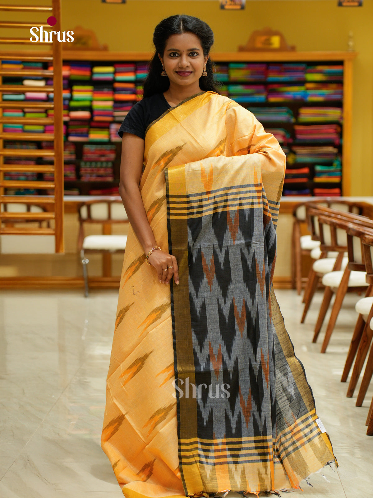 Semi Ikkat Saree - EFS03102 - Shop on Shrus.com