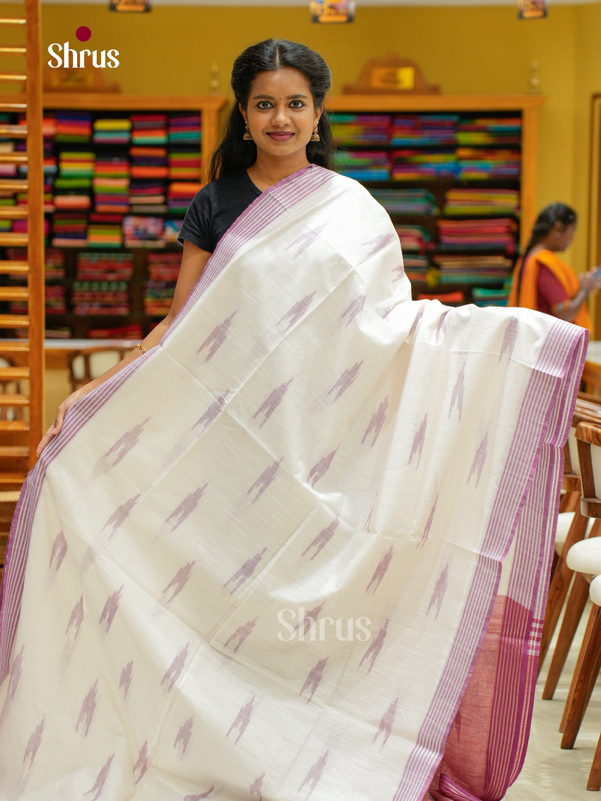 Semi Ikkat Saree - EFS03107 - Shop on Shrus.com