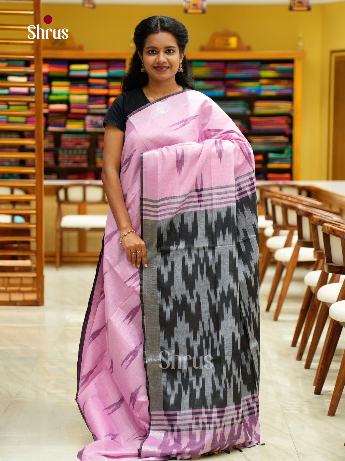 Semi Ikkat Saree - EFS03110 - Shop on Shrus.com