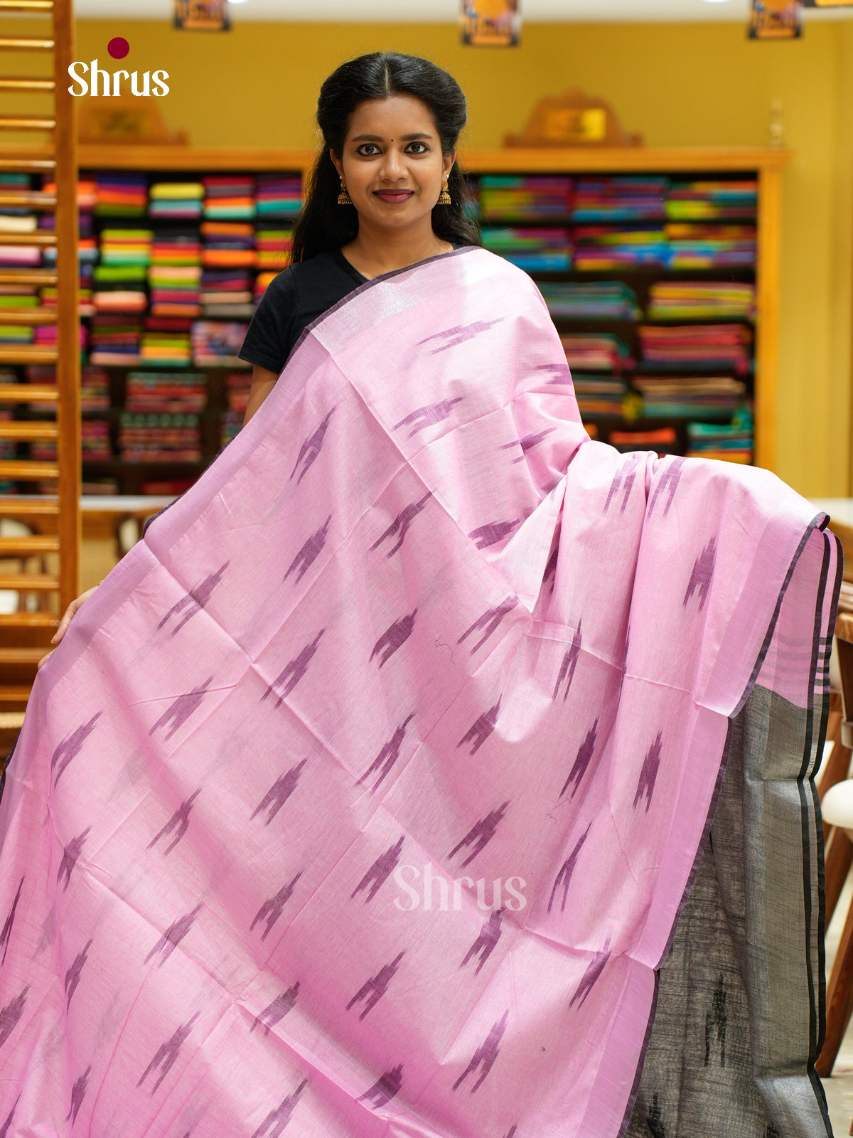 Semi Ikkat Saree - EFS03110 - Shop on Shrus.com