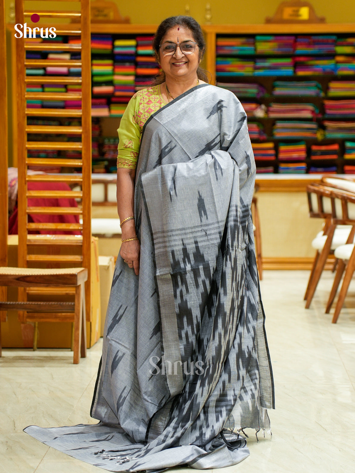 Semi Ikkat Saree - EFS03111 - Shop on Shrus.com