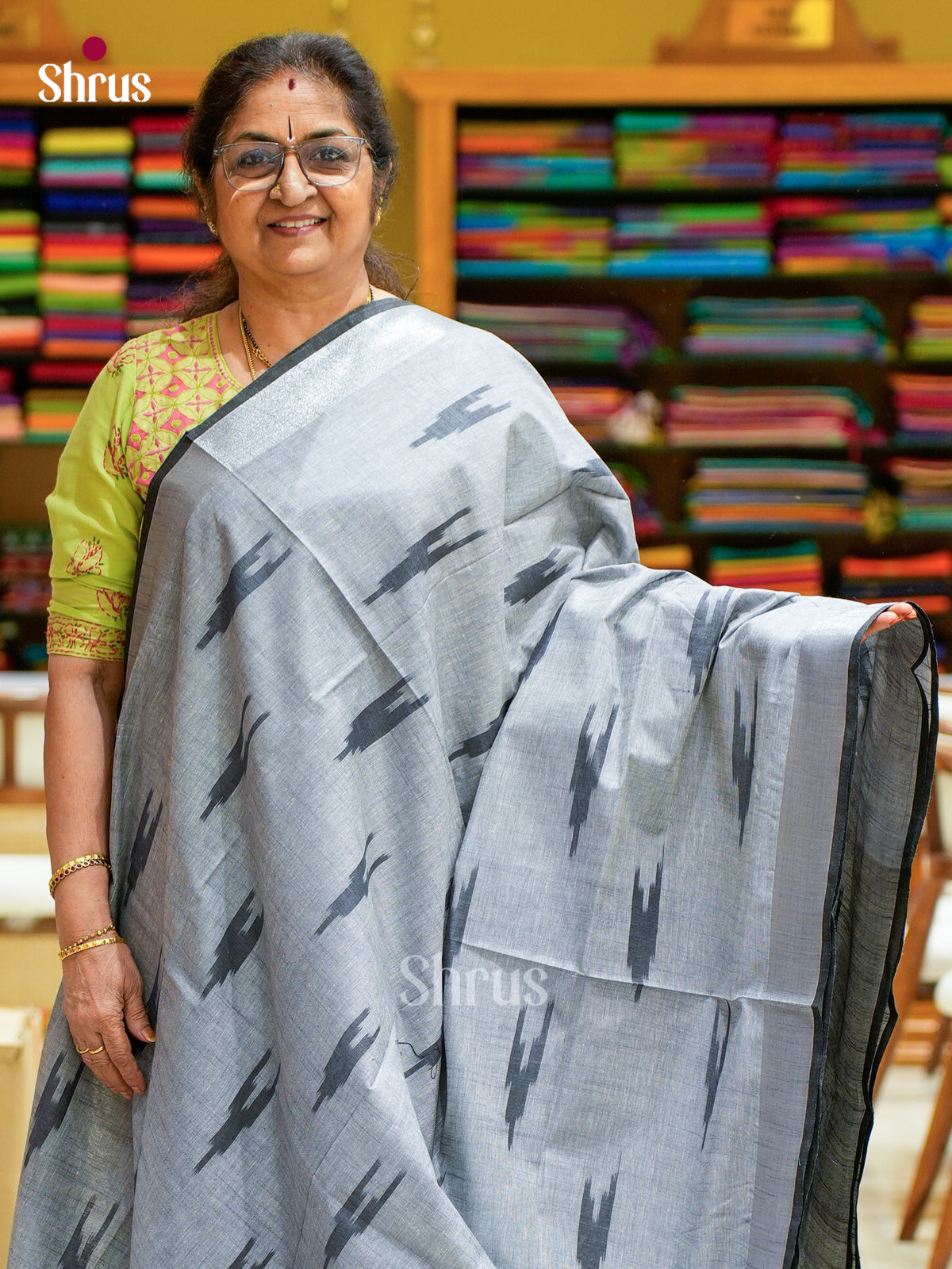 Semi Ikkat Saree - EFS03111 - Shop on Shrus.com