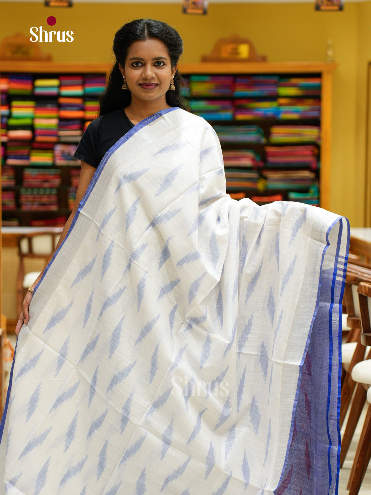 Semi Ikkat Saree - EFS03112 - Shop on Shrus.com