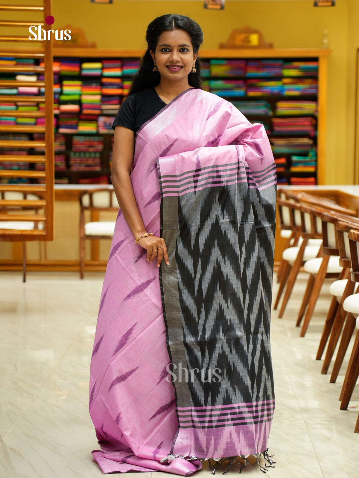 Semi Ikkat Saree - EFS03116 - Shop on Shrus.com