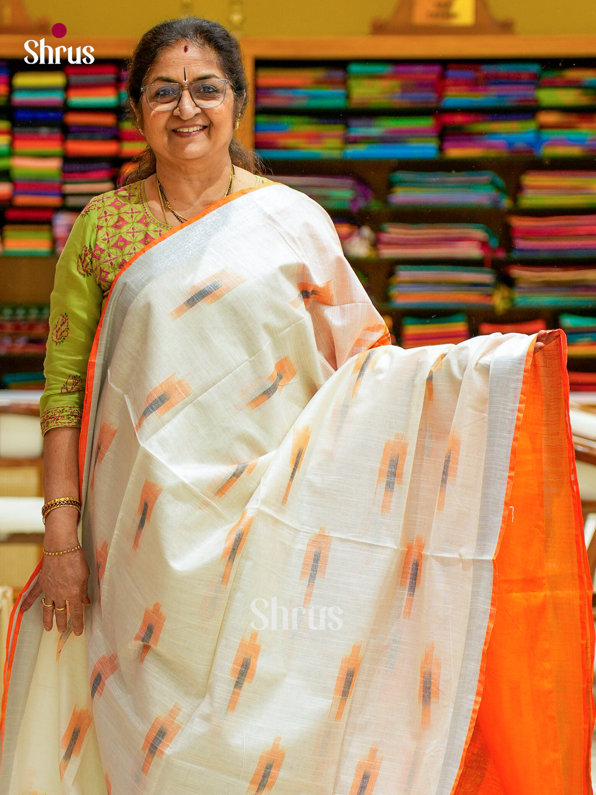 Semi Ikkat Saree - EFS03117 - Shop on Shrus.com
