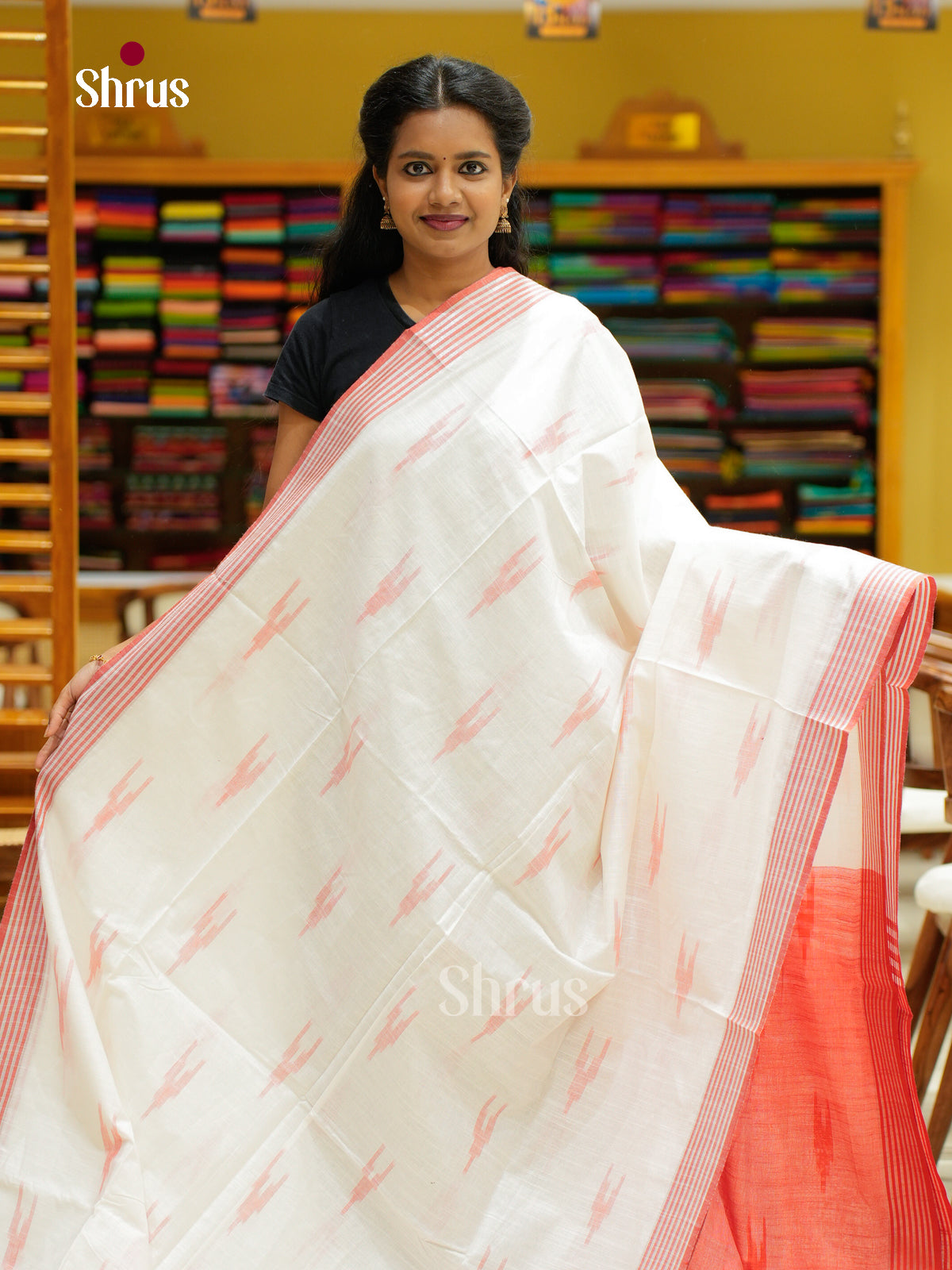 Semi Ikkat Saree - EFS03128 - Shop on Shrus.com