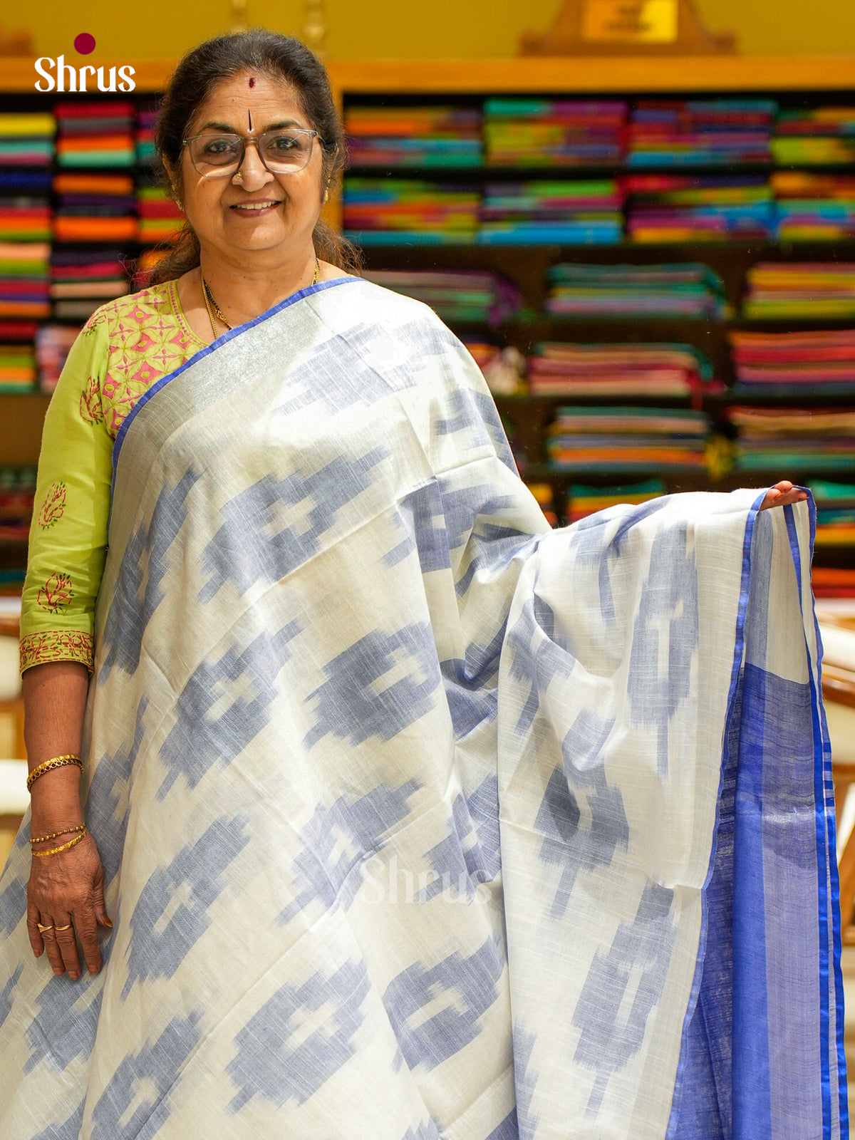 Semi Ikkat Saree - EFS03135 - Shop on Shrus.com