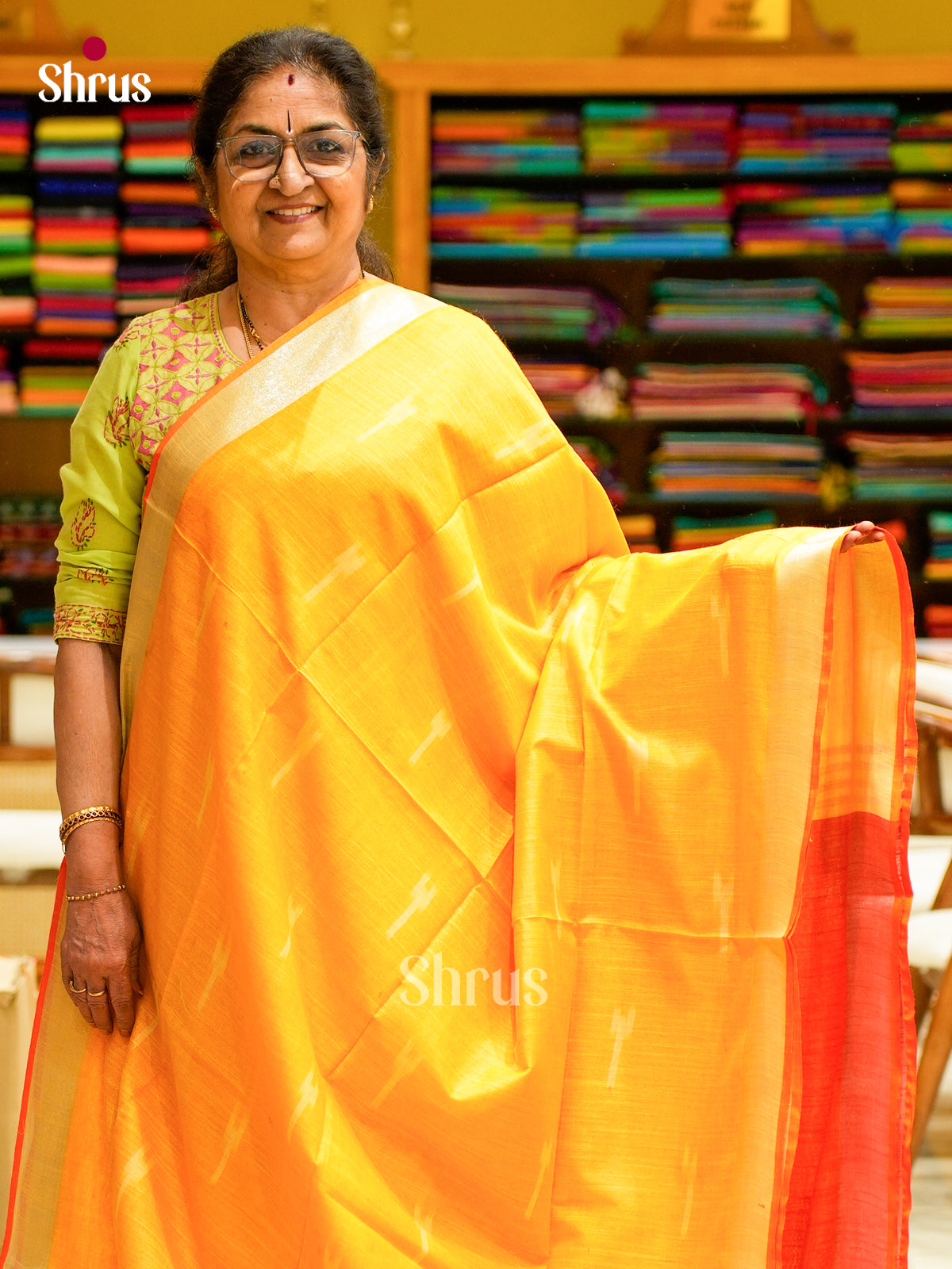 Semi Ikkat Saree - EFS03136 - Shop on Shrus.com