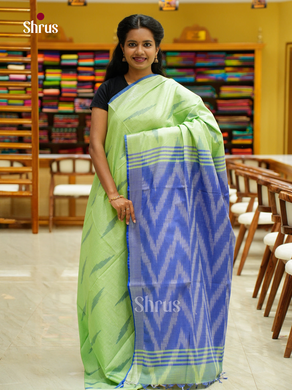 Semi Ikkat Saree - EFS03141 - Shop on Shrus.com