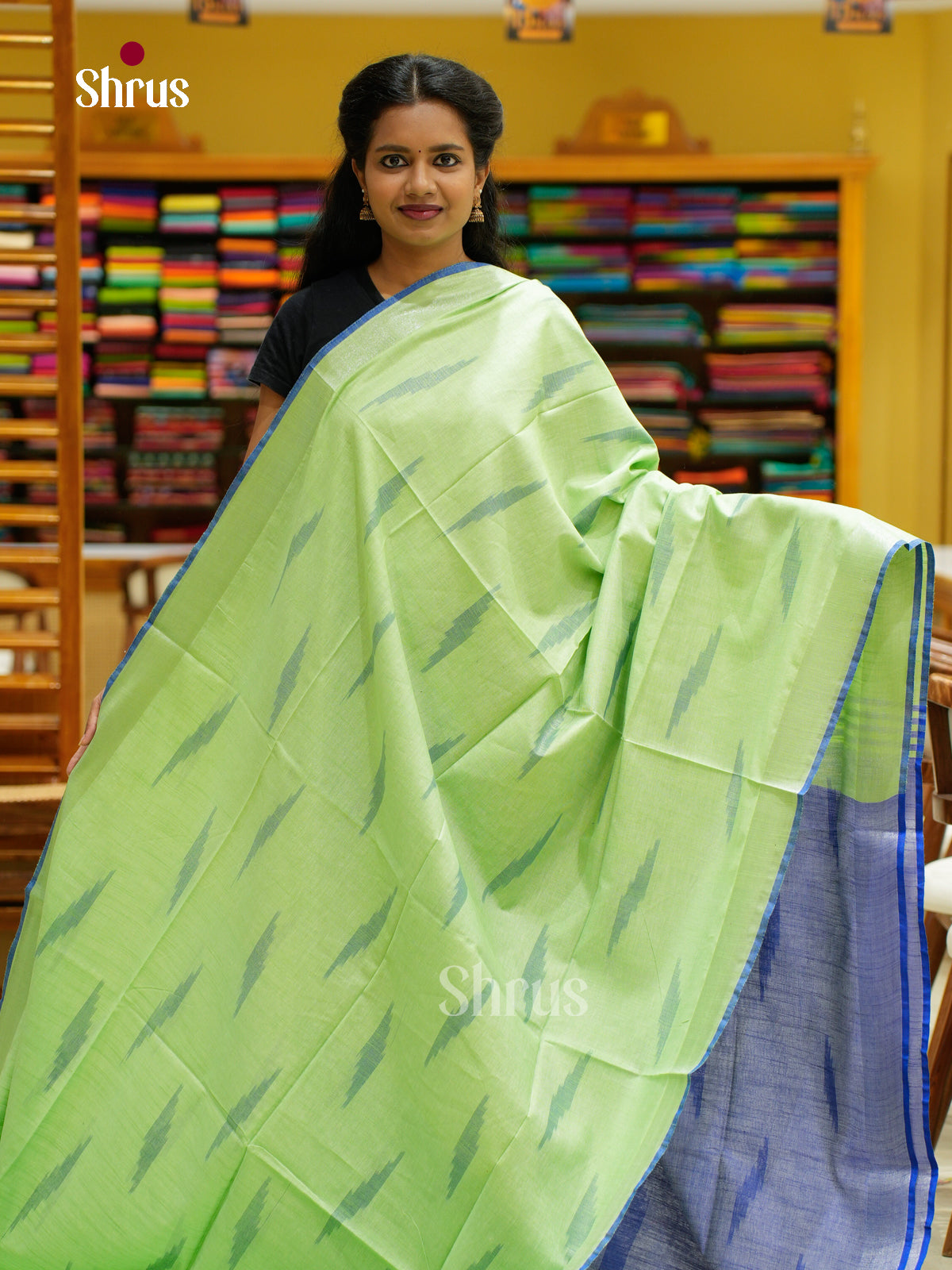 Semi Ikkat Saree - EFS03141 - Shop on Shrus.com