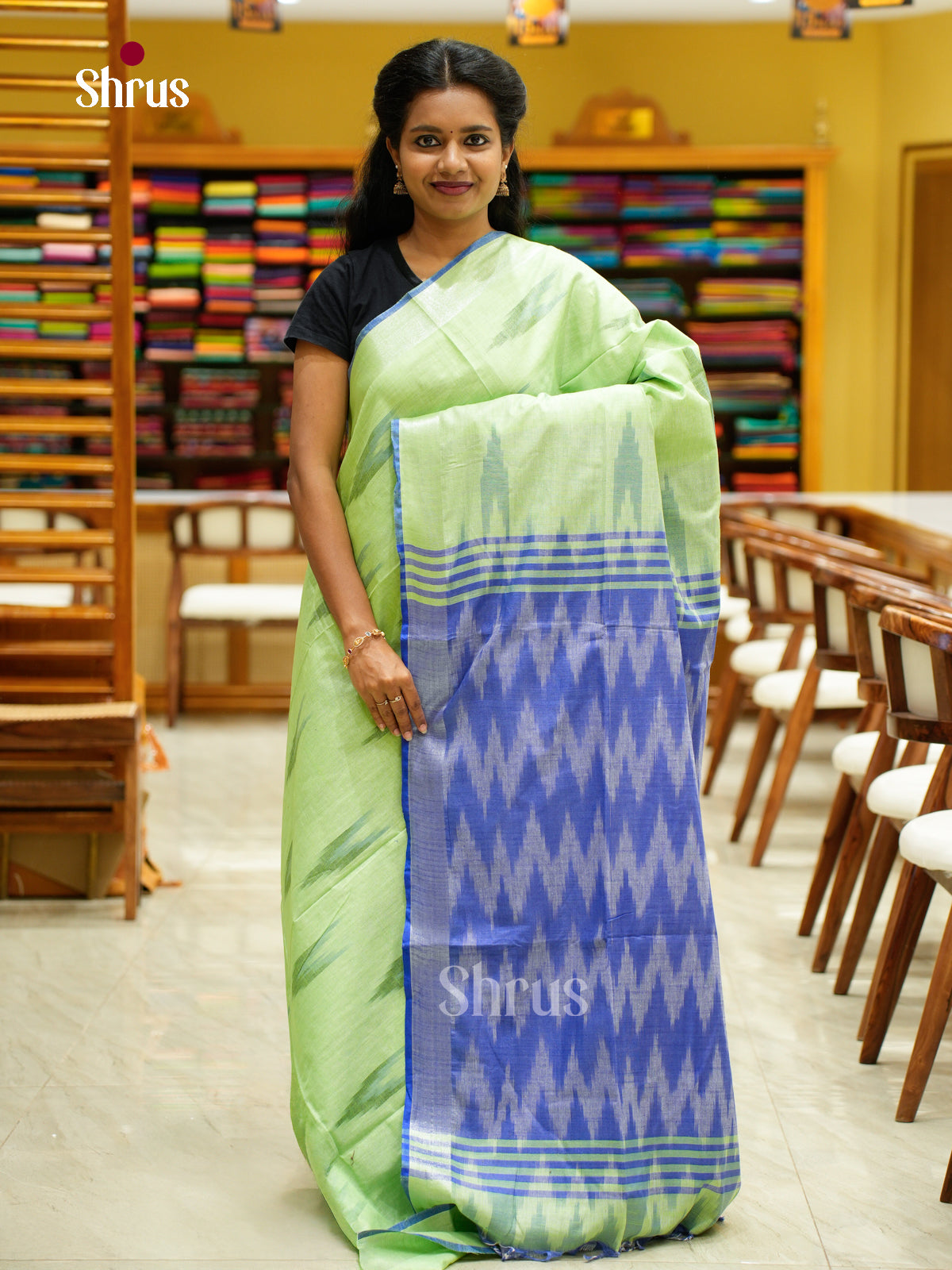 Semi Ikkat Saree - EFS03149 - Shop on Shrus.com