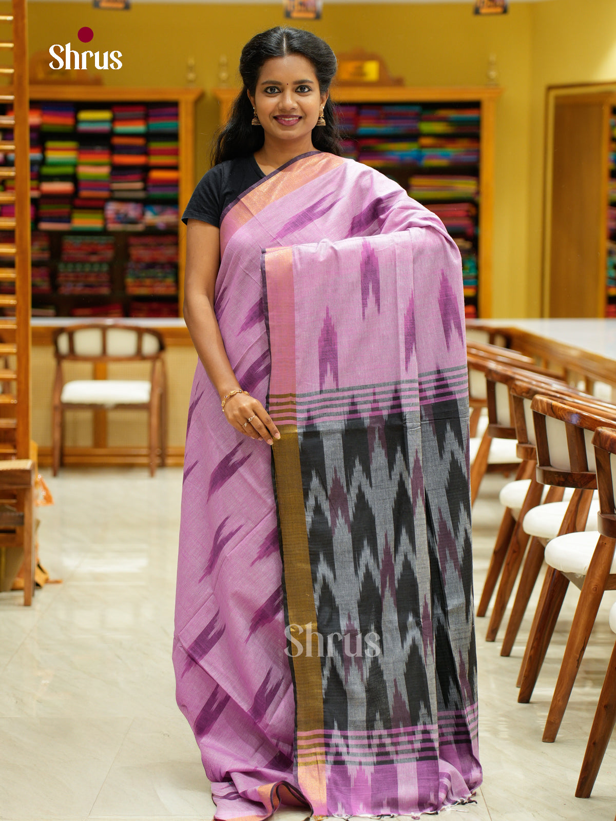 Semi Ikkat Saree - EFS03150 - Shop on Shrus.com