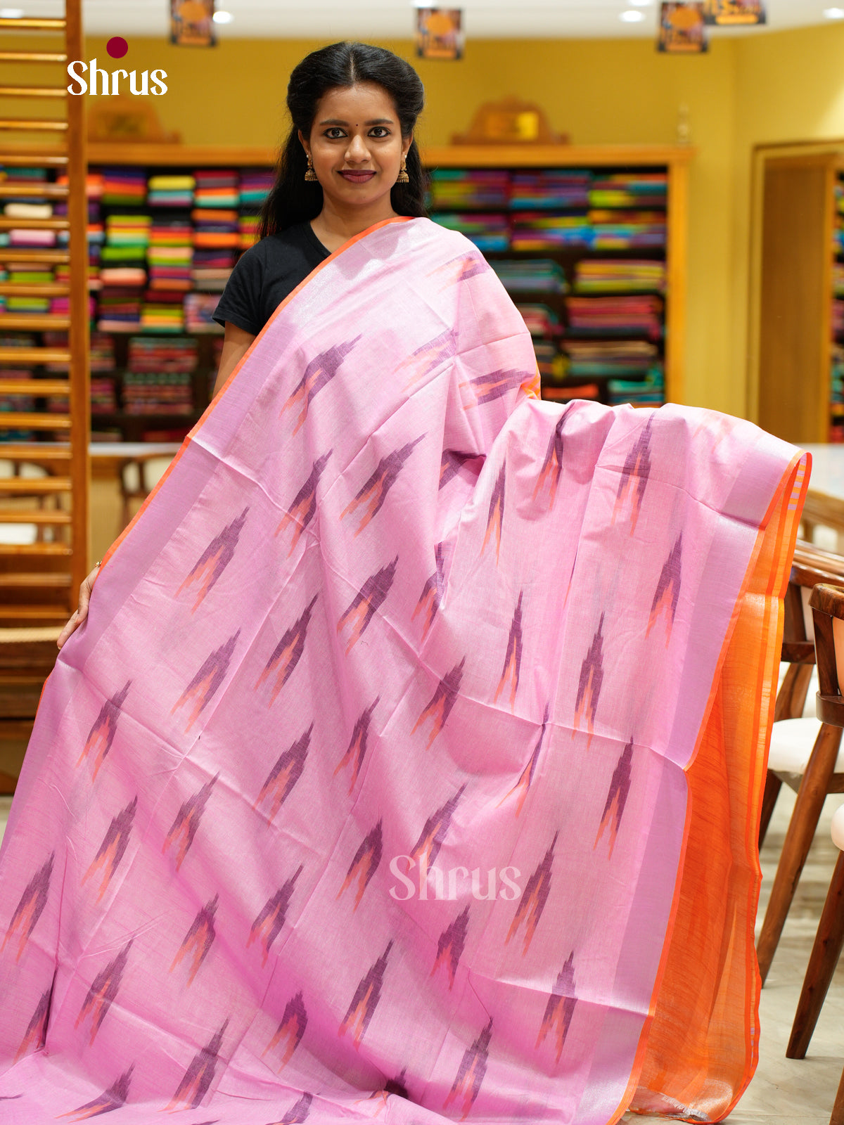 Semi Ikkat Saree - EFS03153 - Shop on Shrus.com