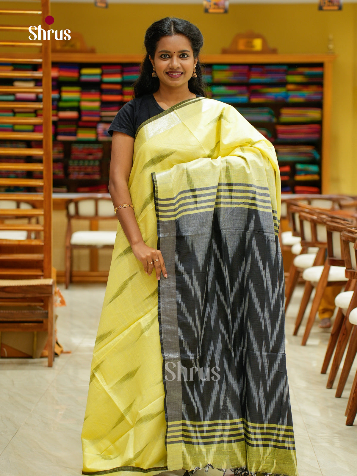 Semi Ikkat Saree - EFS03155 - Shop on Shrus.com