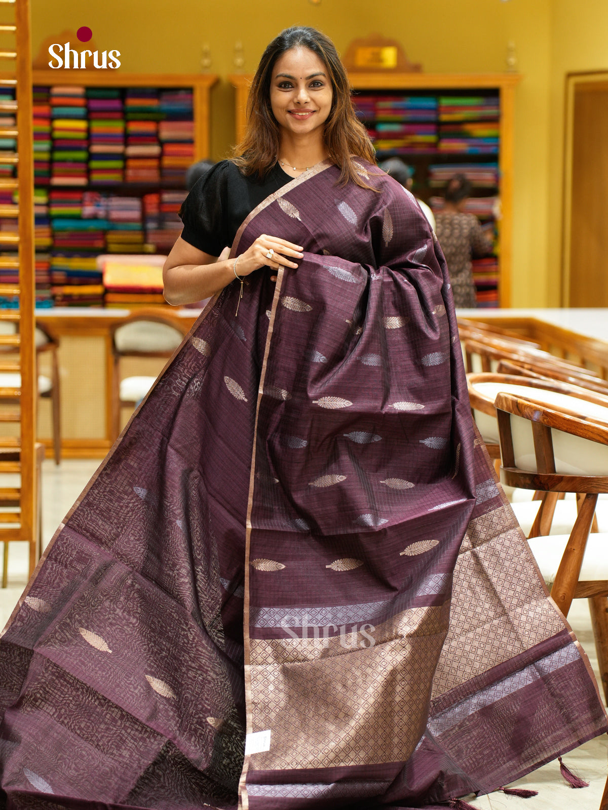 Semi Jute Saree - EFS03176 - Shop on Shrus.com