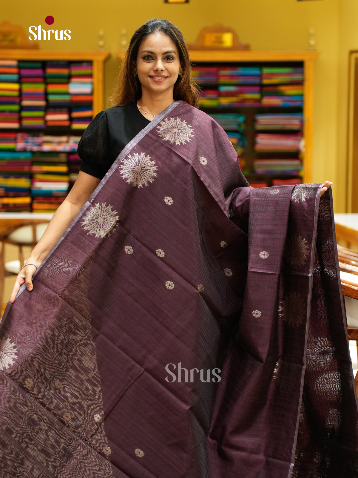 Semi Jute Saree - EFS03178 - Shop on Shrus.com