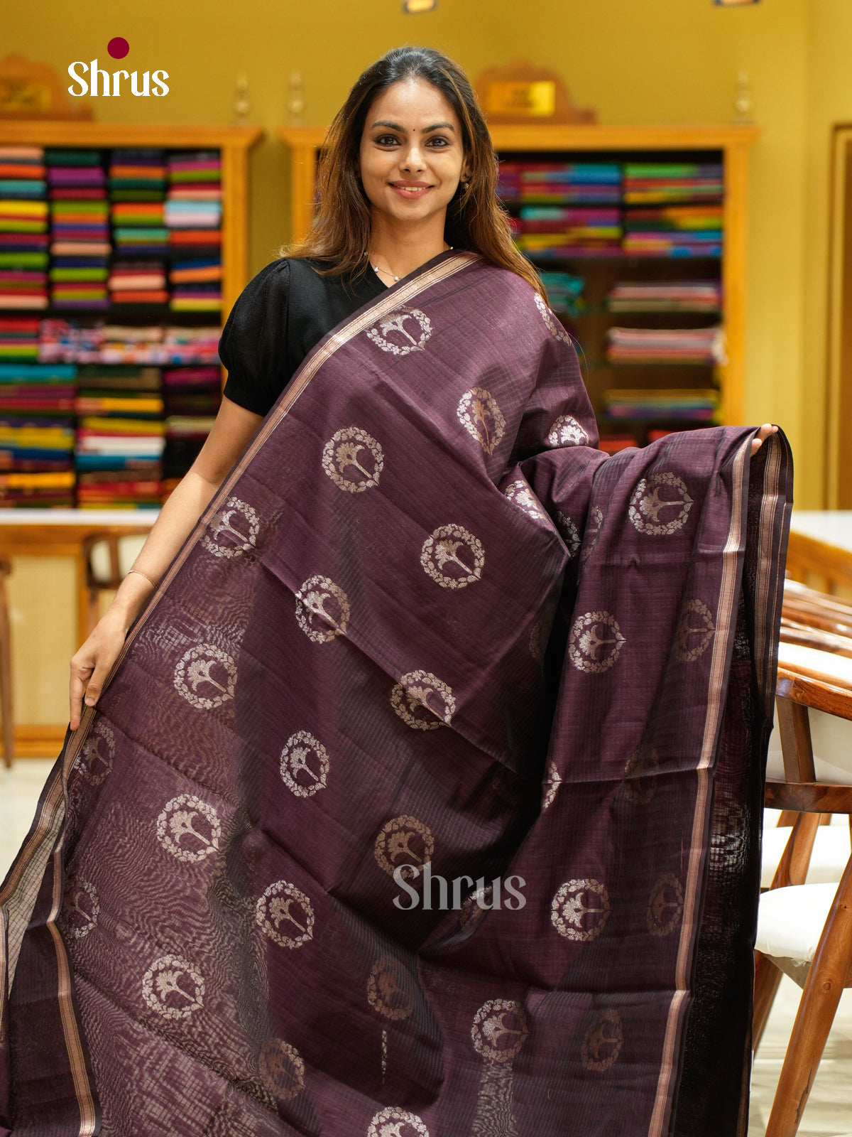 Semi Jute Saree - EFS03189 - Shop on Shrus.com