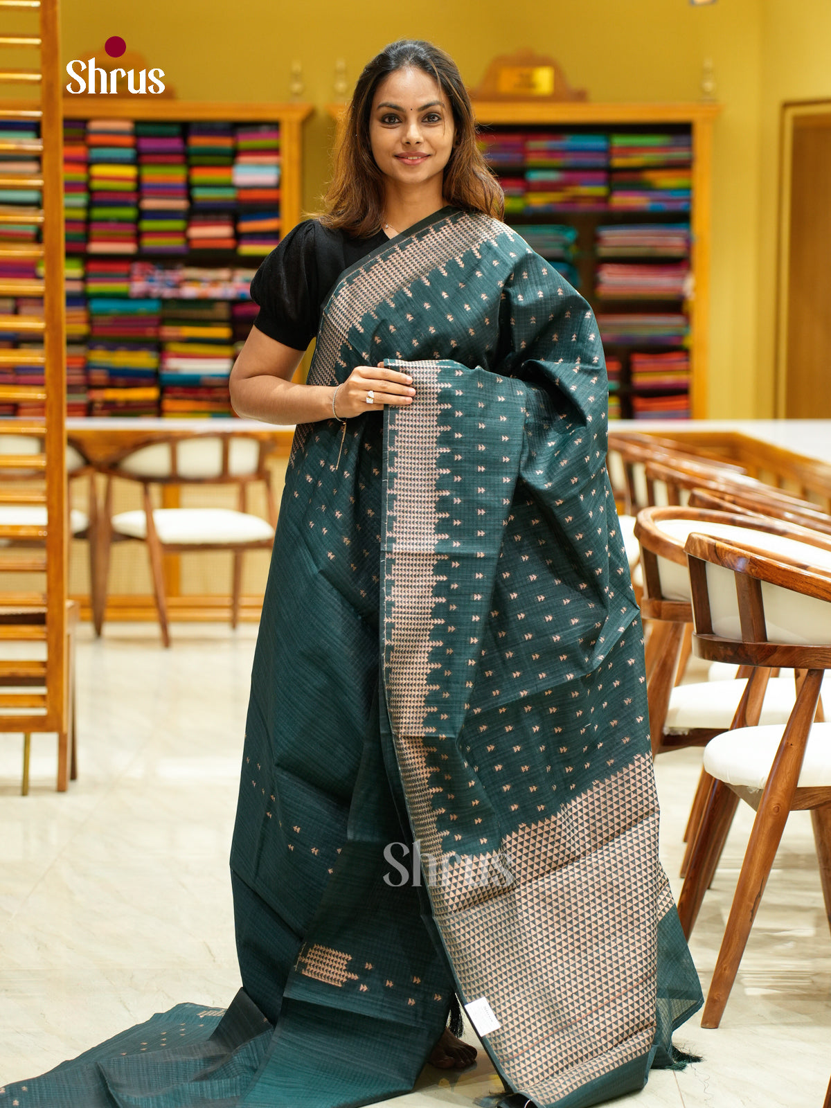 Semi Jute Saree - EFS03193 - Shop on Shrus.com