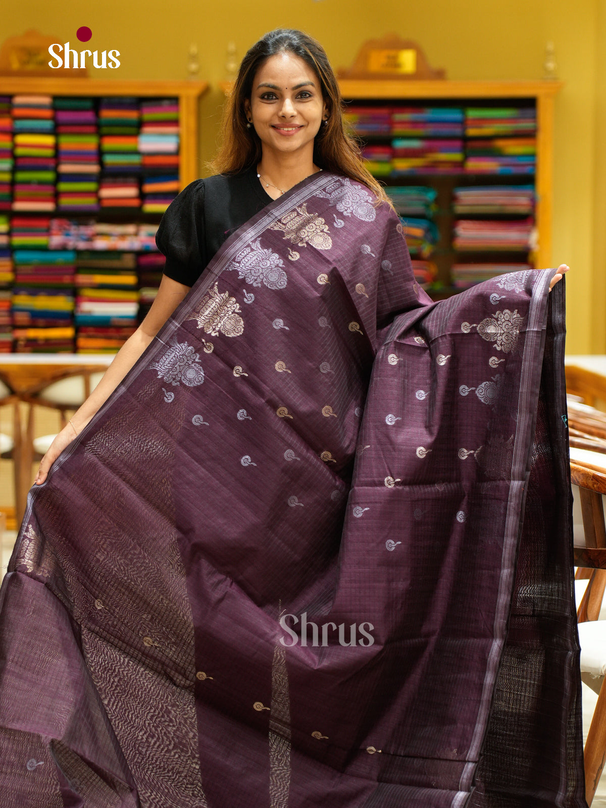 Semi Jute Saree - EFS03259 - Shop on Shrus.com